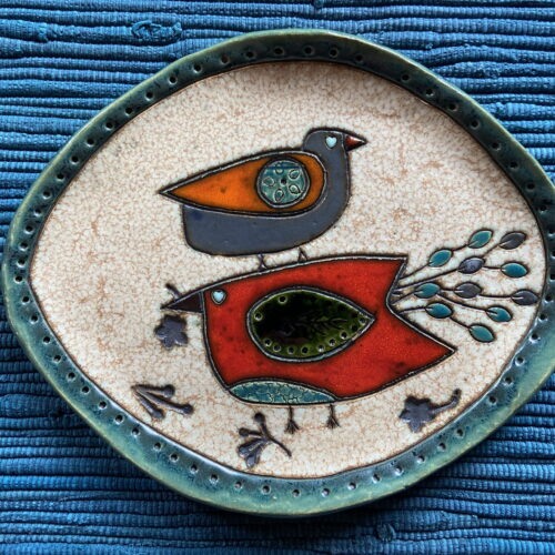 Patera Ceramiczna - dwa ptaki