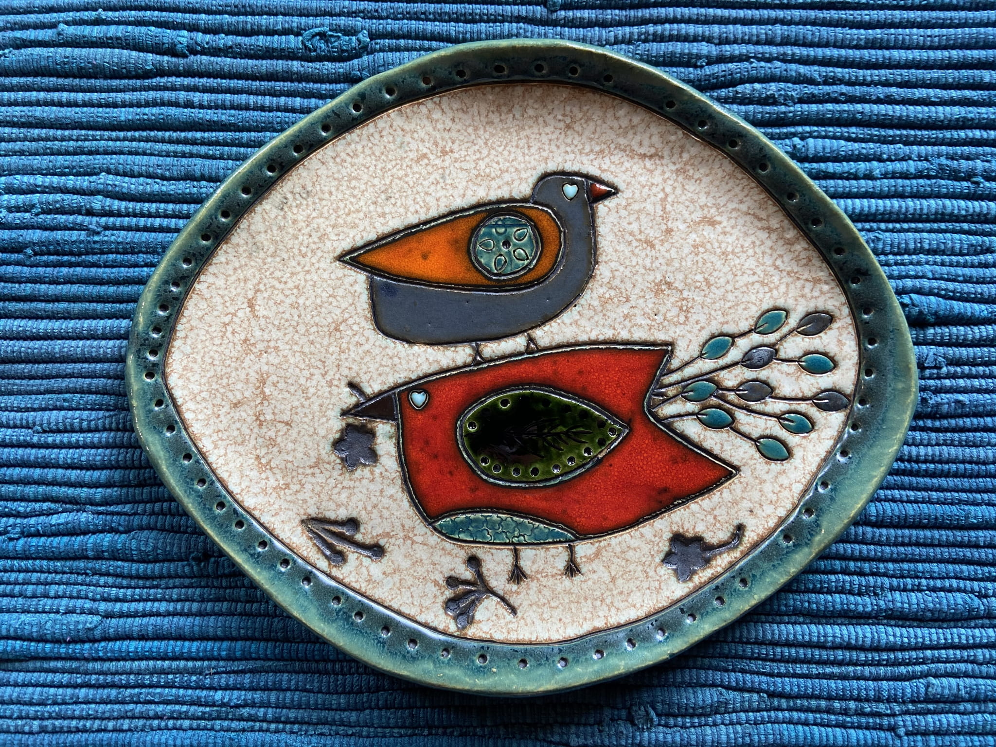 Patera Ceramiczna - dwa ptaki