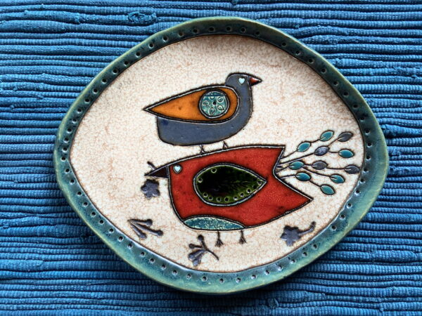 Patera Ceramiczna - dwa ptaki