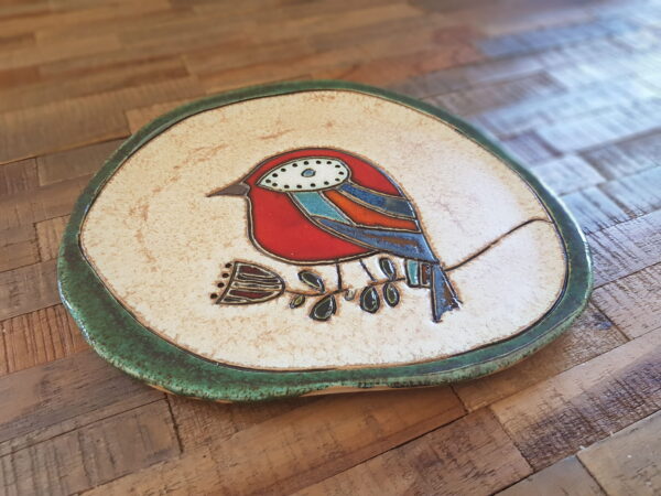 Patera ceramiczna - "Ptak na gałęzi"