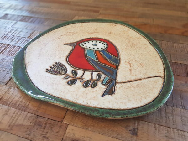 Patera ceramiczna - "Ptak na gałęzi"