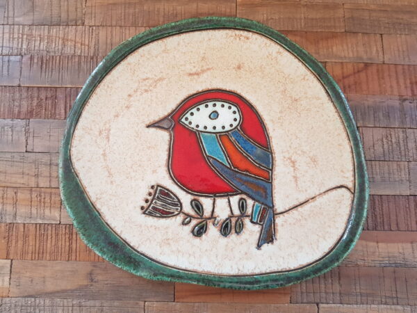 Patera ceramiczna - "Ptak na gałęzi"