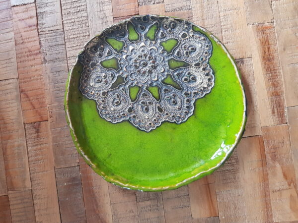 Patera z koronką - zielona