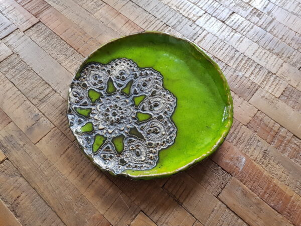 Patera z koronką - zielona