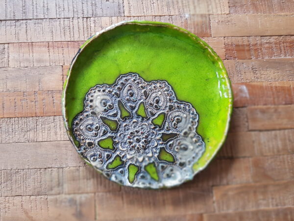 Patera z koronką - zielona